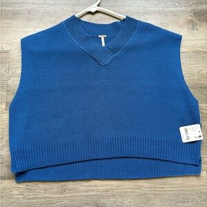 Free People easy street  Blue Sweater Vest